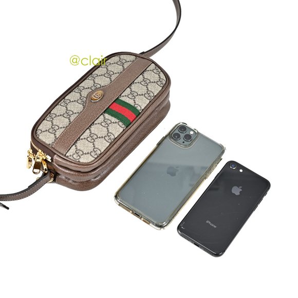 Gucci 3 Compartments Ophidia GG Supreme Mini Cross Body Bag - Picture 5 of 10